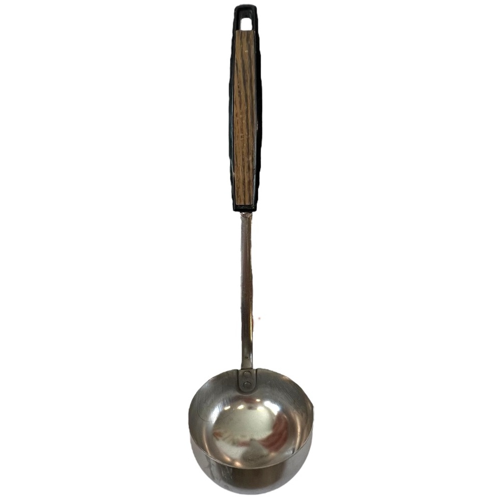 Vintage ECKO Stainless Steel Vanadium Ladle MCM Kitchen Utensil Faux Wood Handle